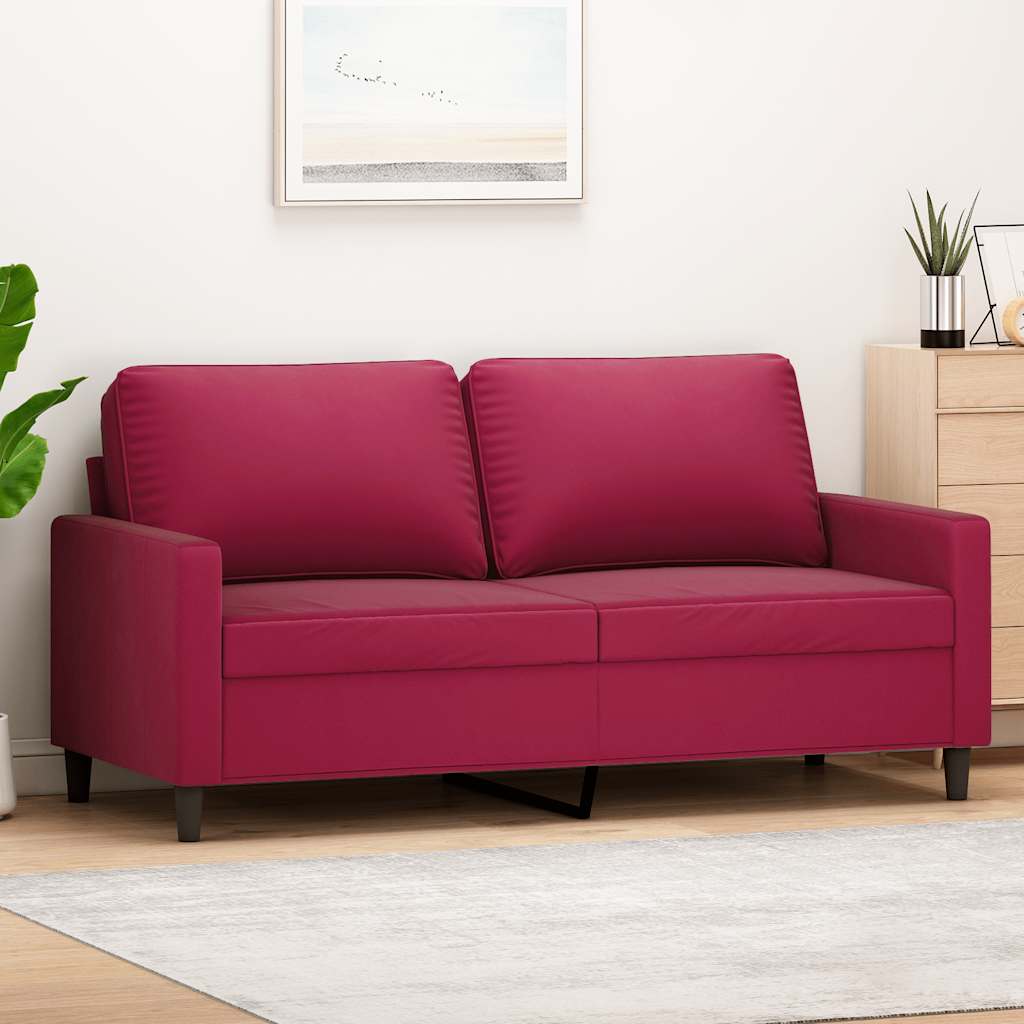 2-Sitzer-Sofa Weinrot 140 cm Samt