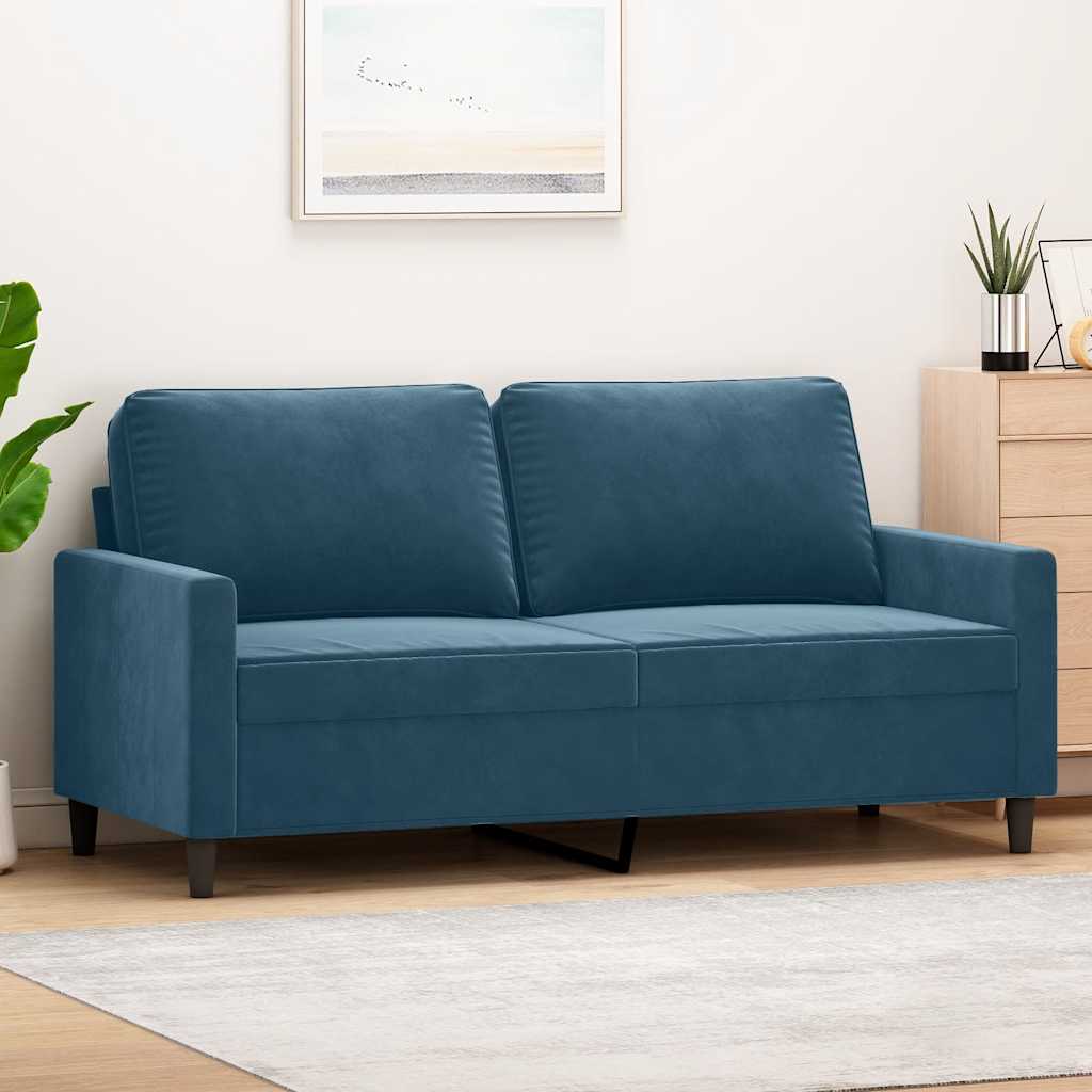 2-Sitzer-Sofa Blau 140 cm Samt