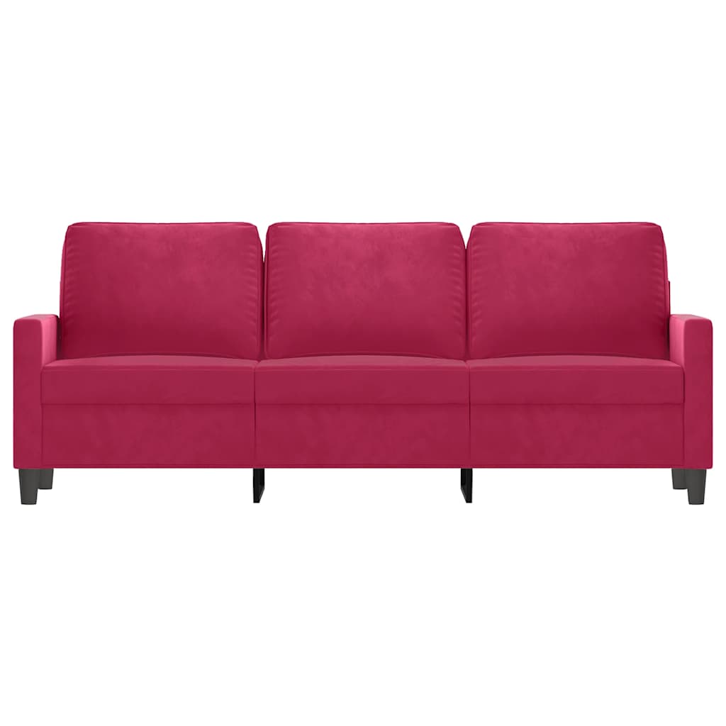 3-Sitzer-Sofa Weinrot 180 cm Samt