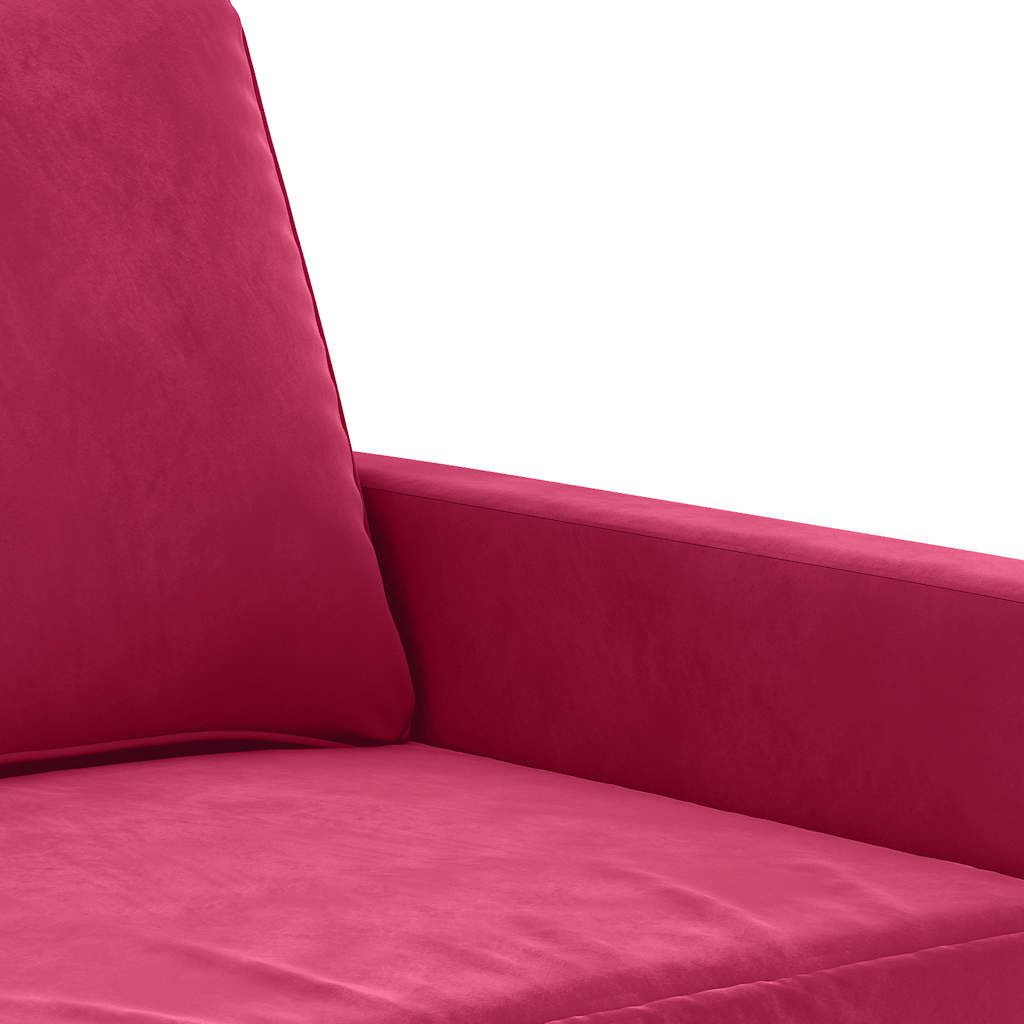 3-Sitzer-Sofa Weinrot 180 cm Samt