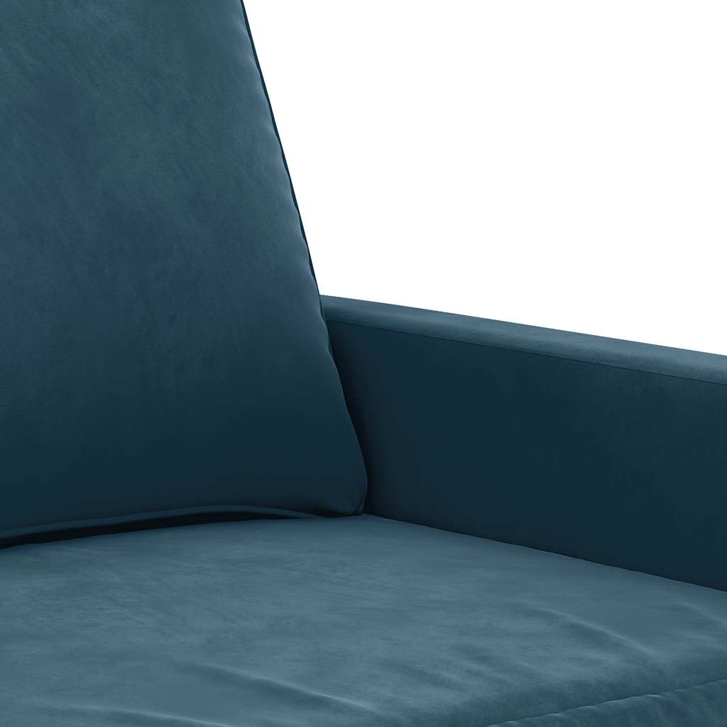 3-Sitzer-Sofa Blau 180 cm Samt