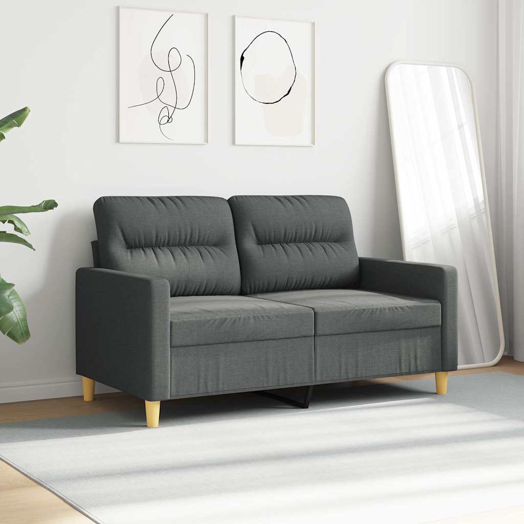 2-Sitzer-Sofa Dunkelgrau 120 cm Stoff
