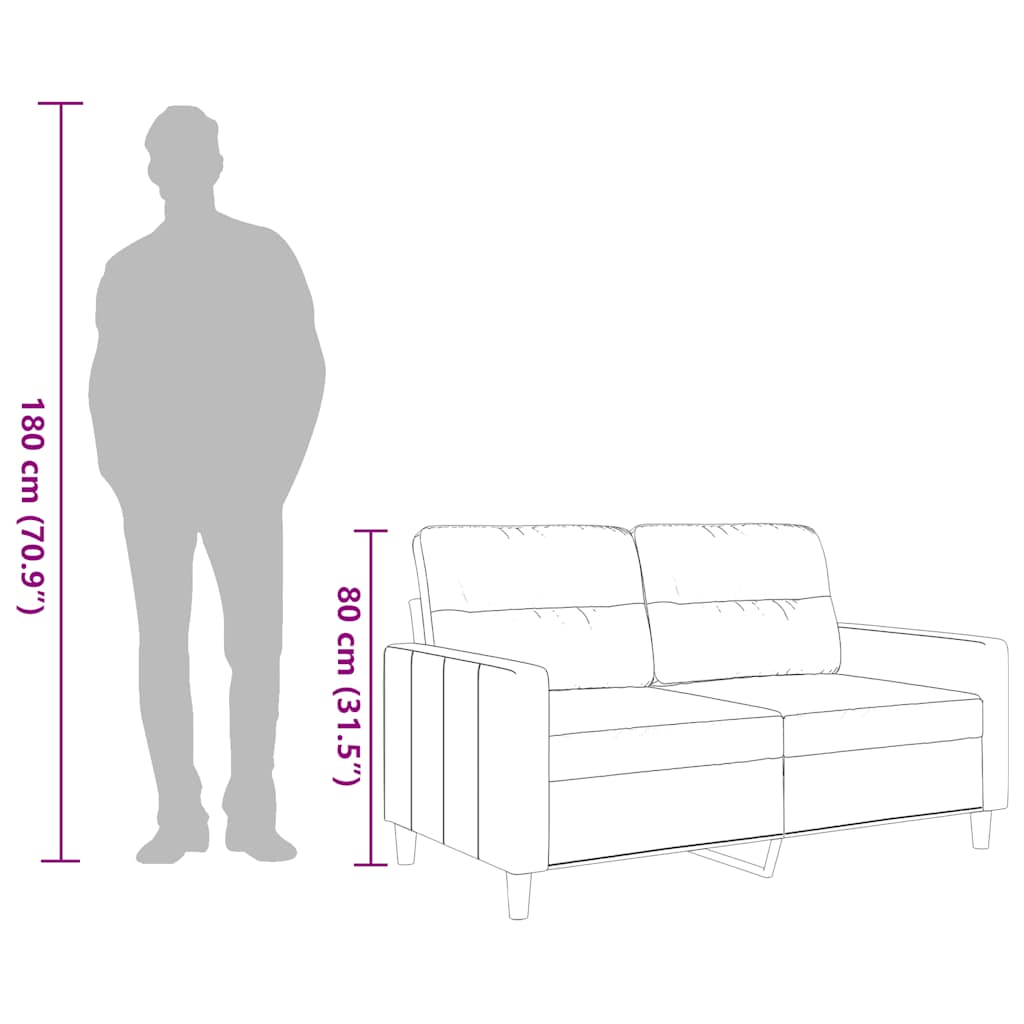 2-Sitzer-Sofa Creme 120 cm Stoff