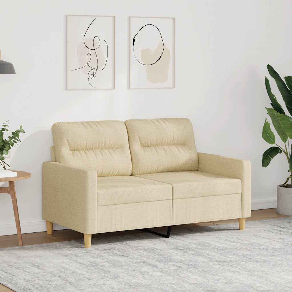 2-Sitzer-Sofa Creme 120 cm Stoff