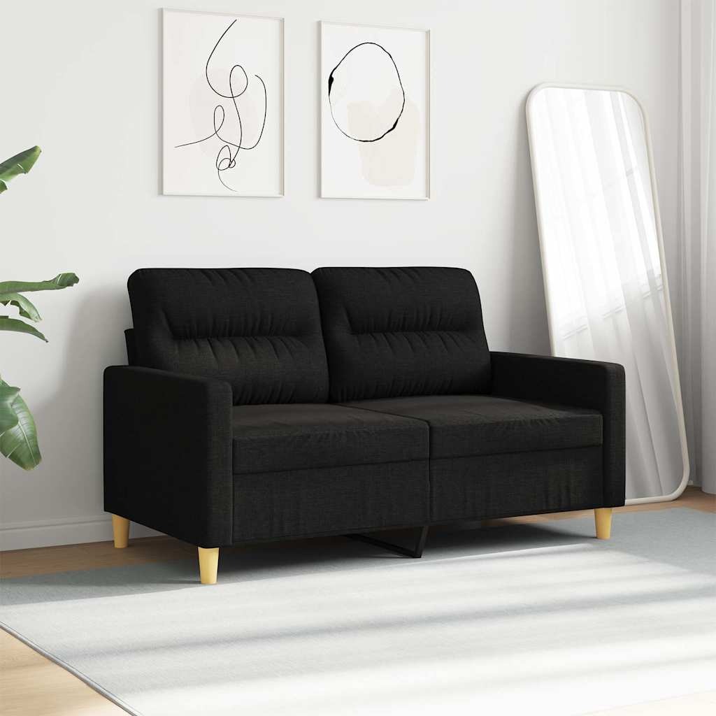 2-Sitzer-Sofa Schwarz 120 cm Stoff