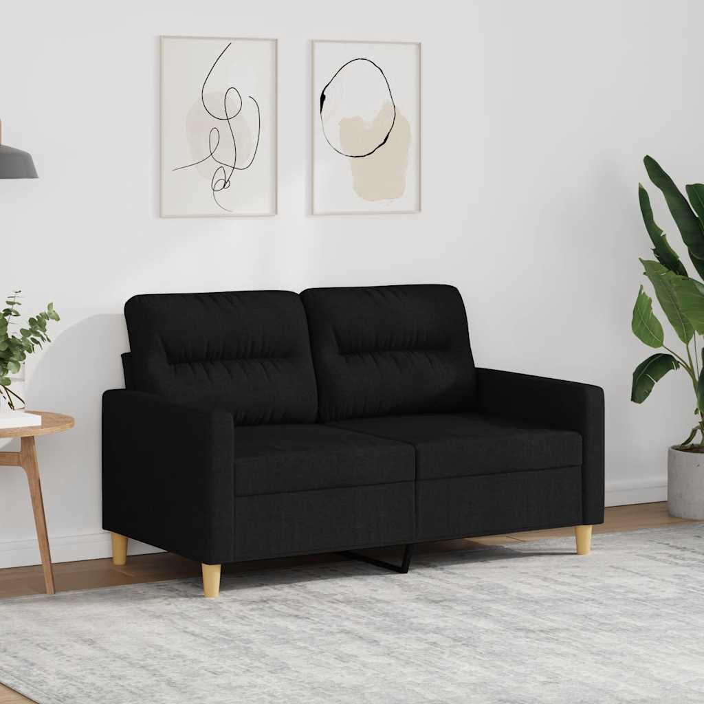 2-Sitzer-Sofa Schwarz 120 cm Stoff