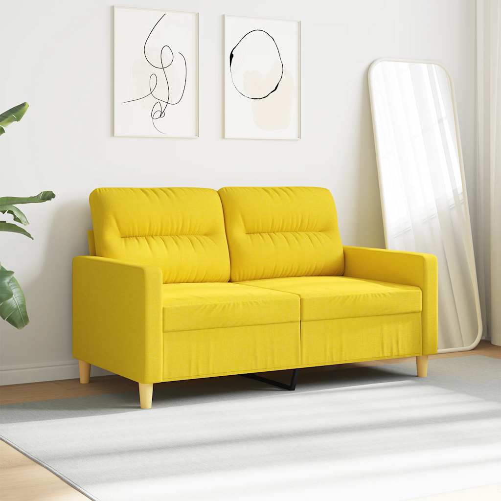2-Sitzer-Sofa Hellgelb 120 cm Stoff