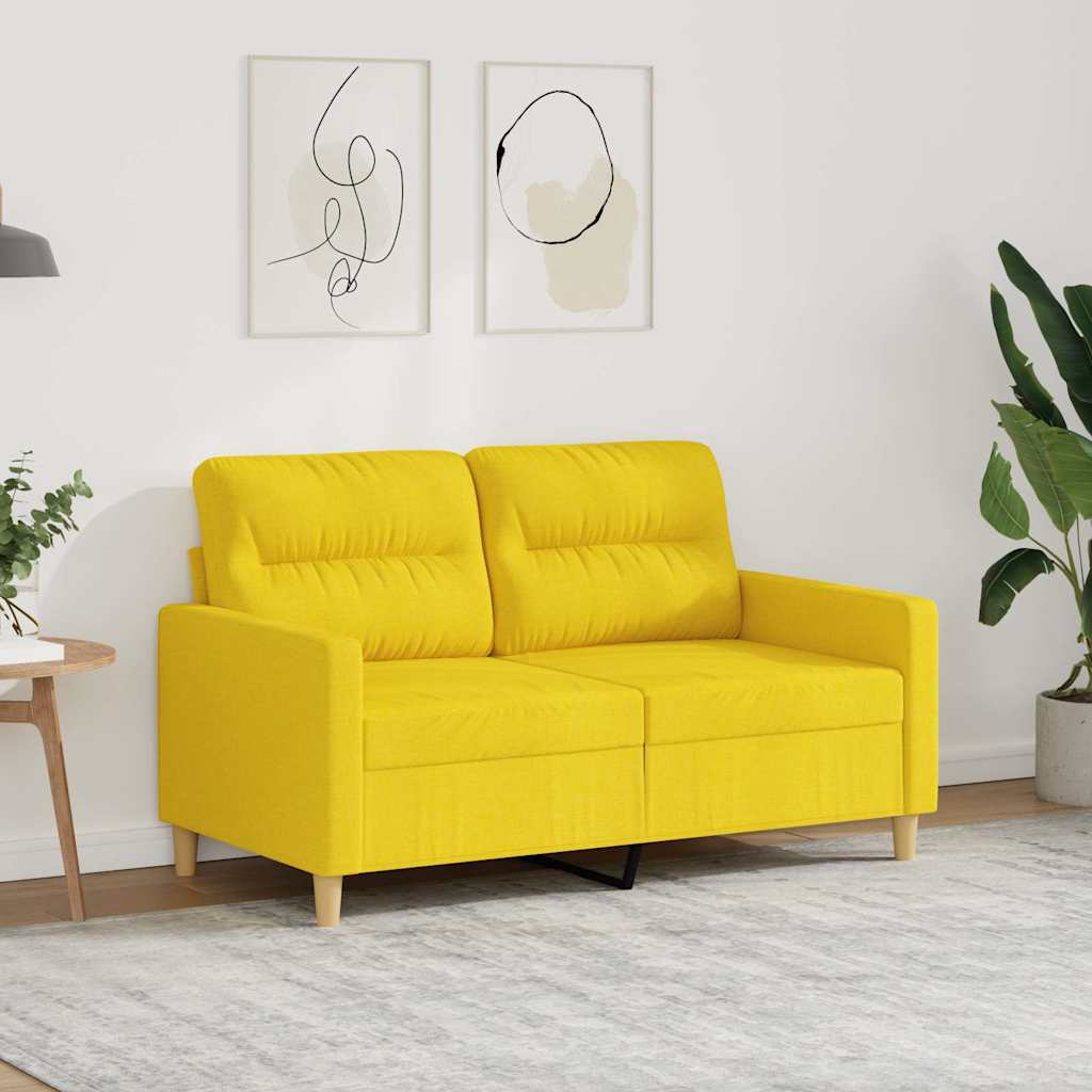 2-Sitzer-Sofa Hellgelb 120 cm Stoff