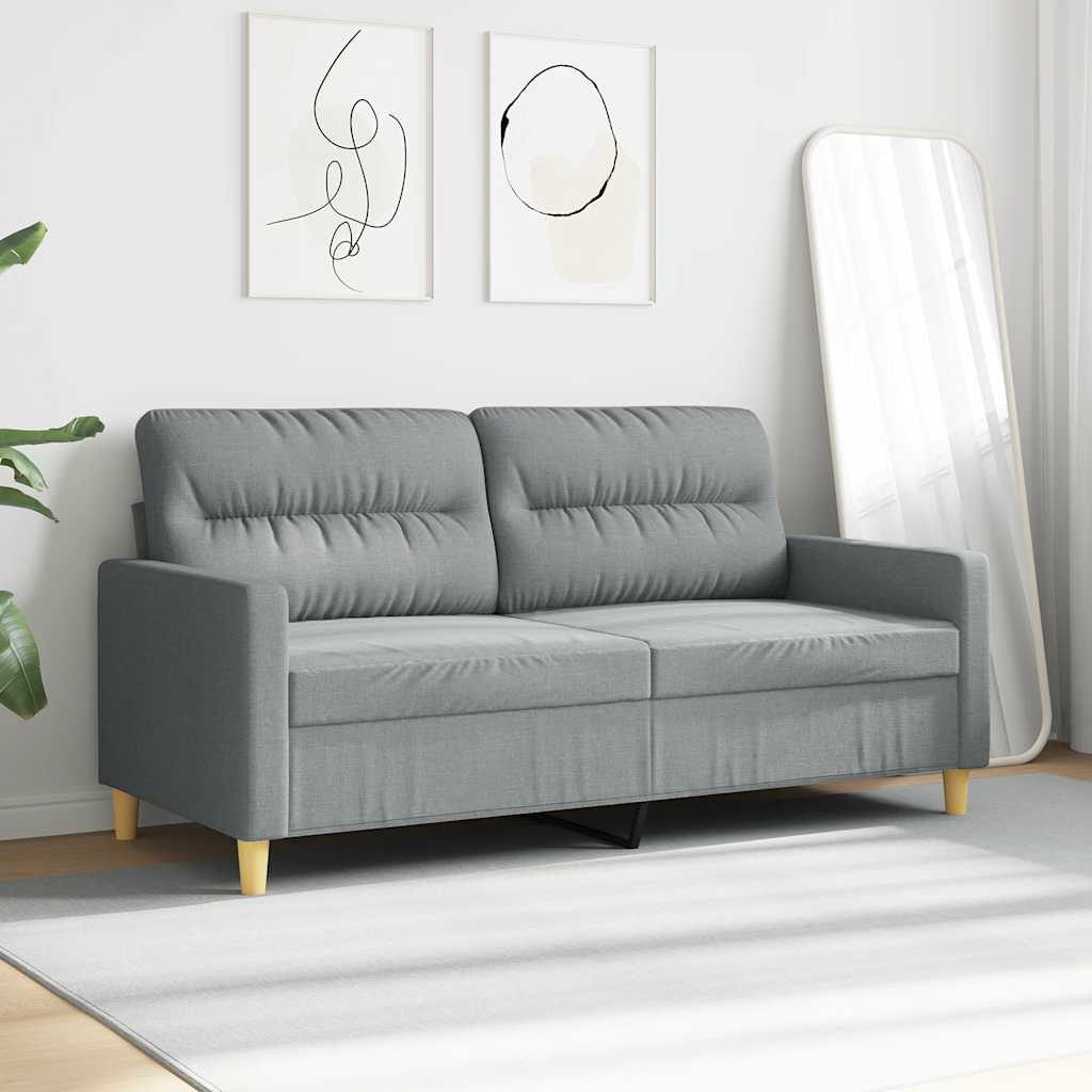2-Sitzer-Sofa Hellgrau 140 cm Stoff