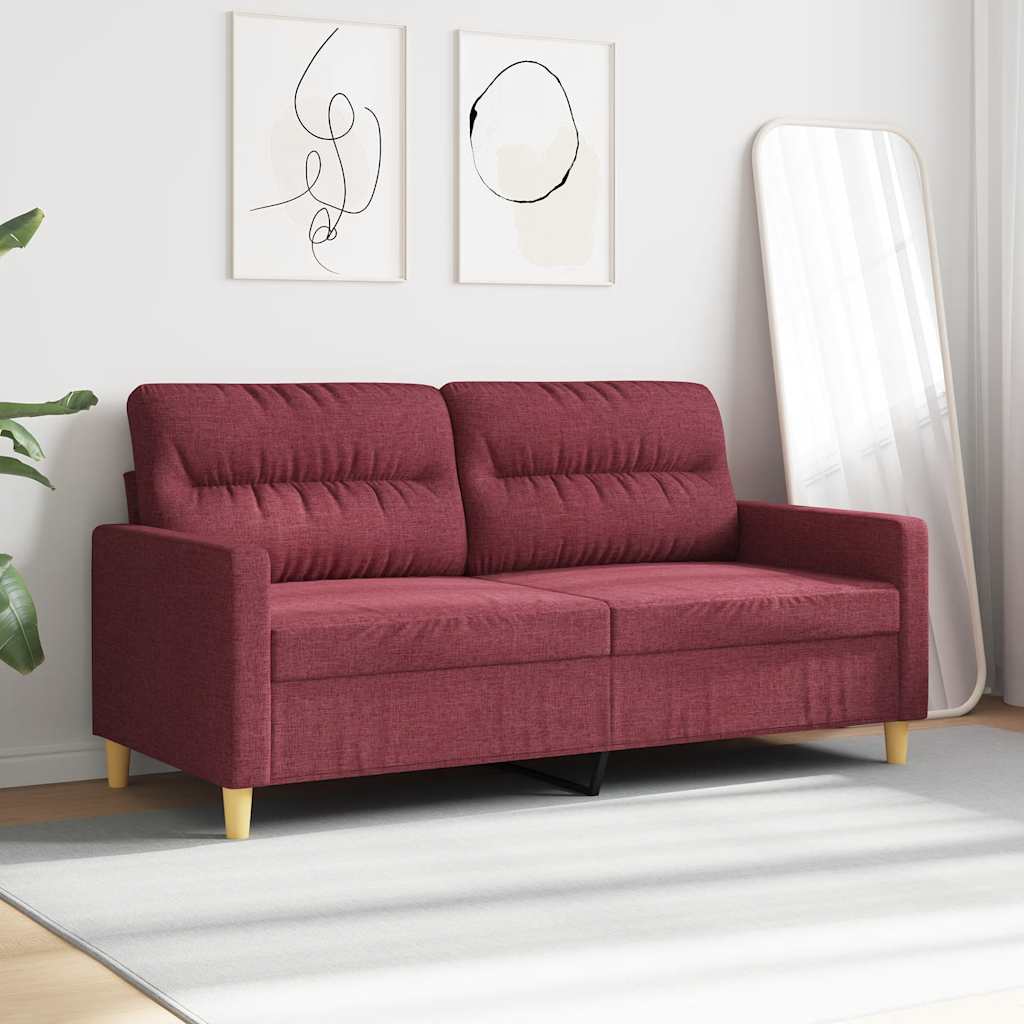 2-Sitzer-Sofa Weinrot 140 cm Stoff