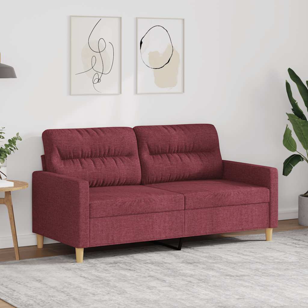 2-Sitzer-Sofa Weinrot 140 cm Stoff