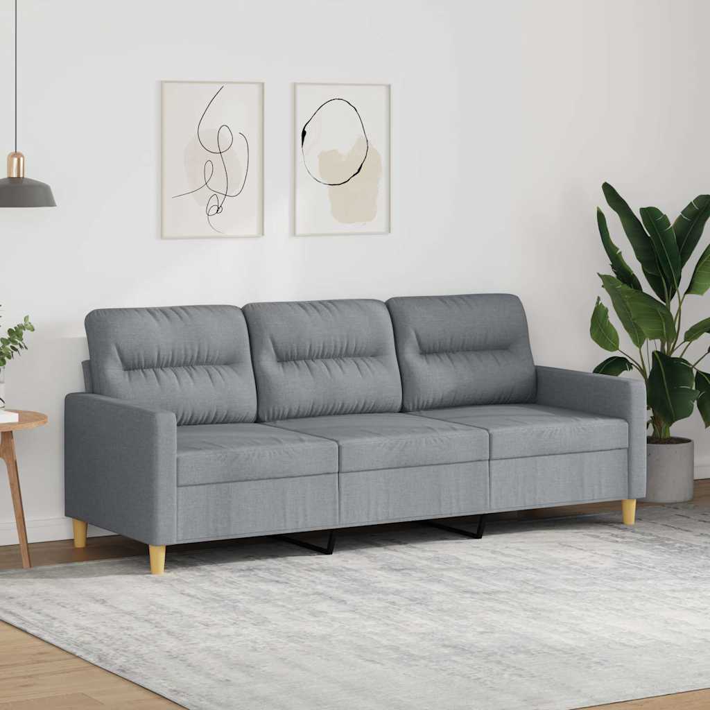 3-Sitzer-Sofa Hellgrau 180 cm Stoff