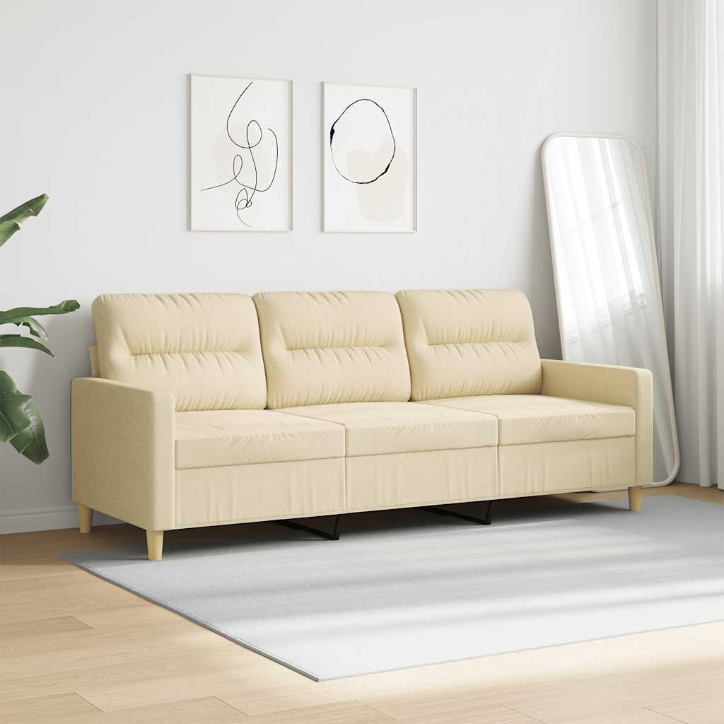 3-Sitzer-Sofa Creme 180 cm Stoff