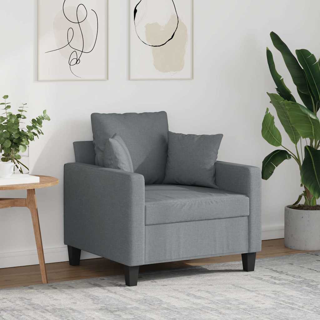 Sessel Hellgrau 60 cm Stoff