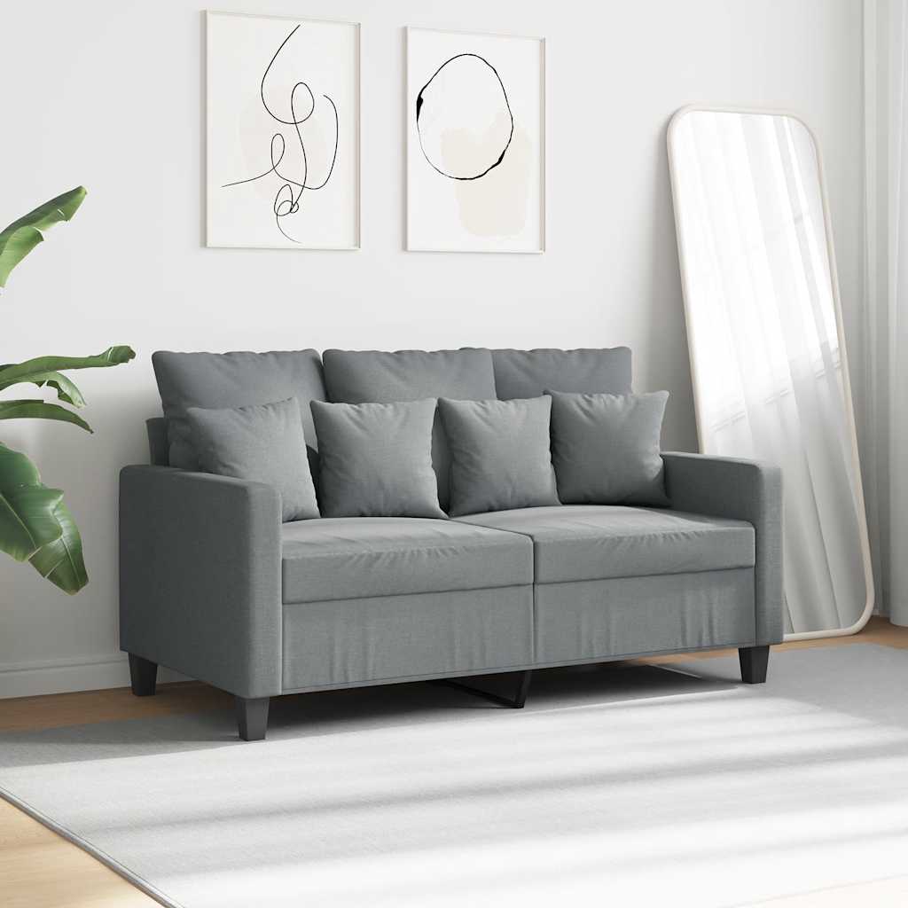 2-Sitzer-Sofa Hellgrau 120 cm Stoff