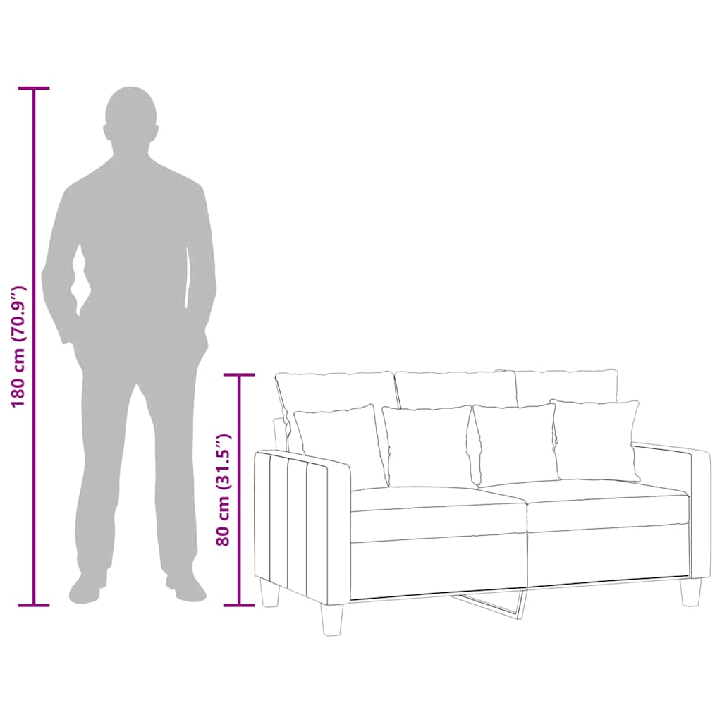 2-Sitzer-Sofa Hellgrau 120 cm Stoff