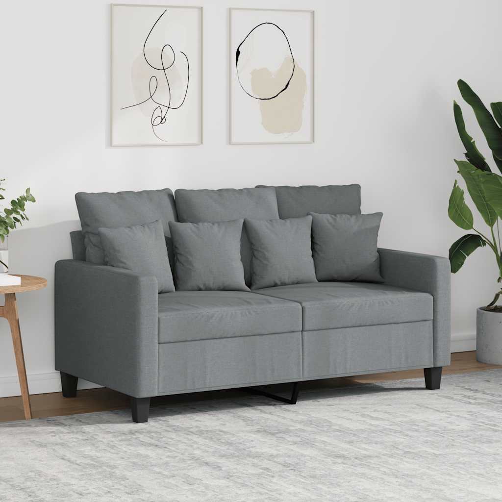 2-Sitzer-Sofa Hellgrau 120 cm Stoff