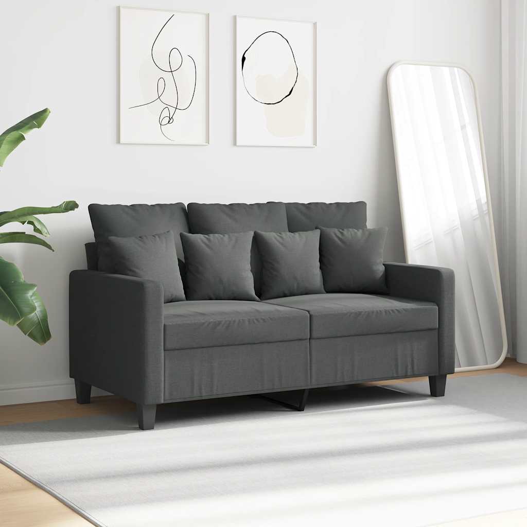 2-Sitzer-Sofa Dunkelgrau 120 cm Stoff
