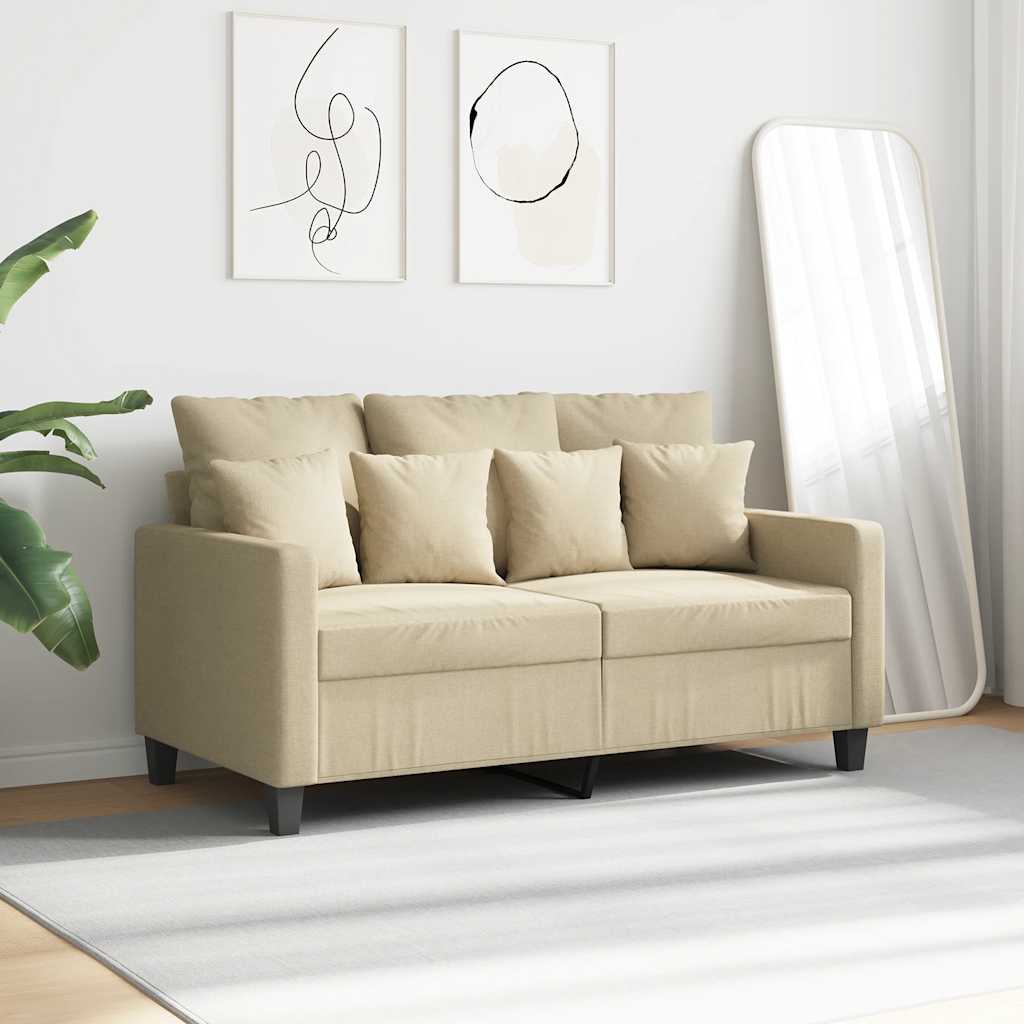 2-Sitzer-Sofa Creme 120 cm Stoff