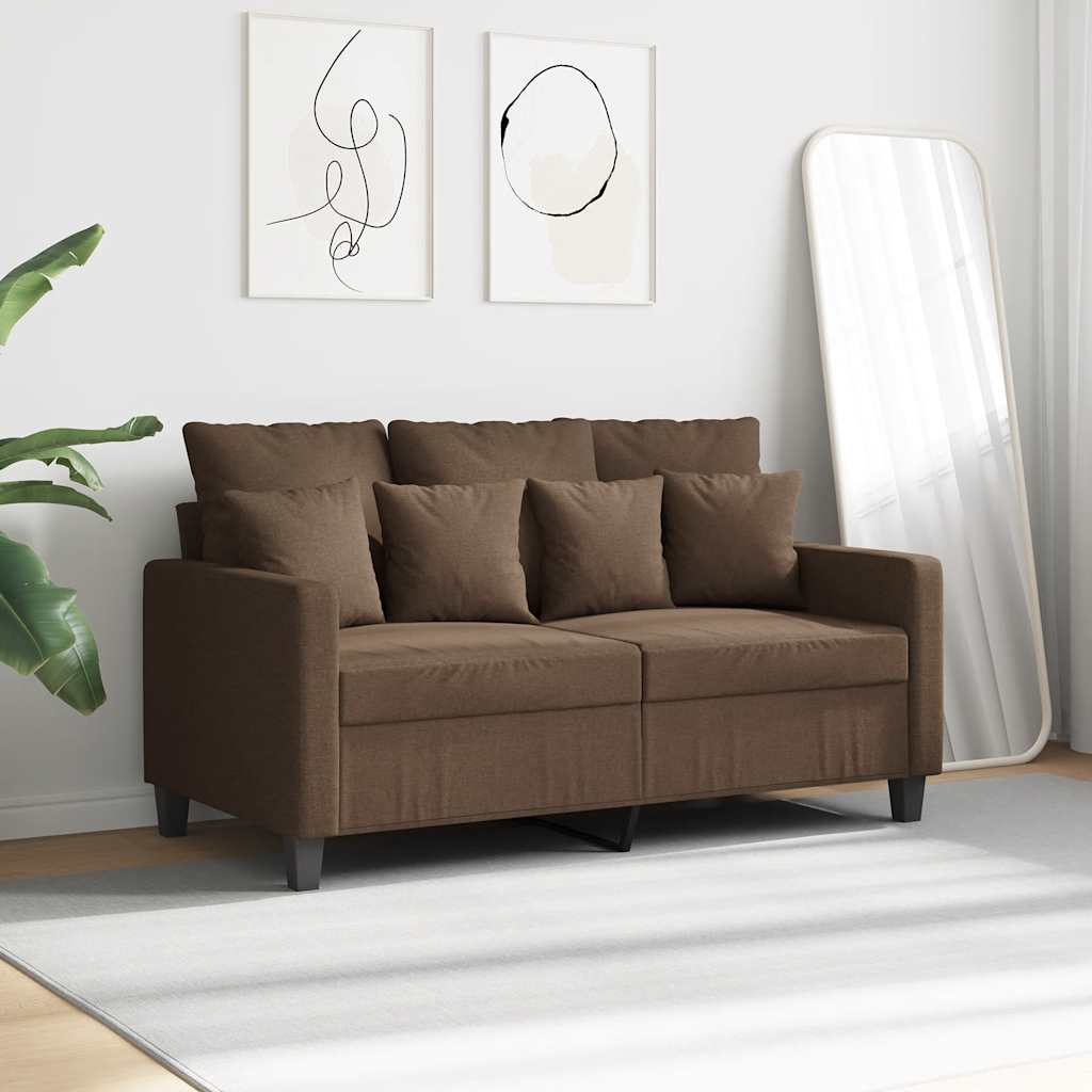 2-Sitzer-Sofa Braun 120 cm Stoff