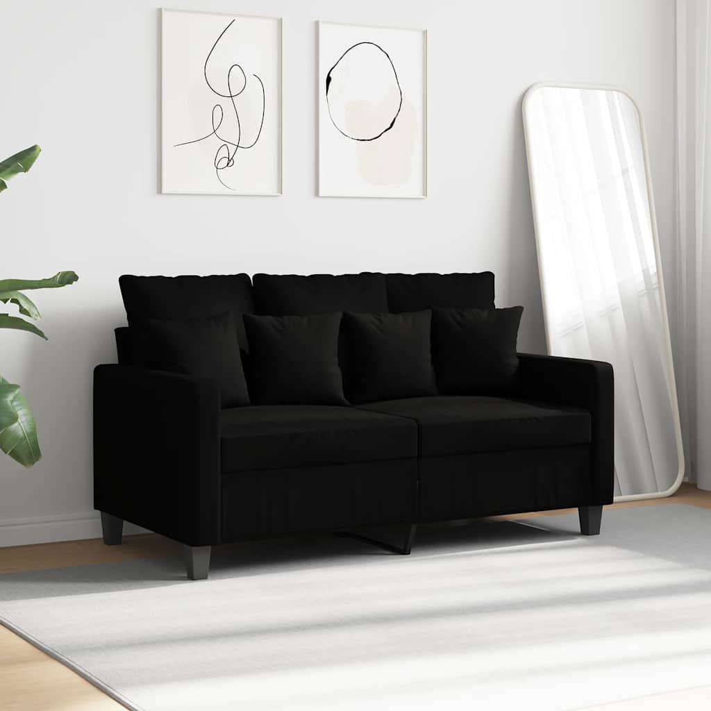 2-Sitzer-Sofa Schwarz 120 cm Stoff