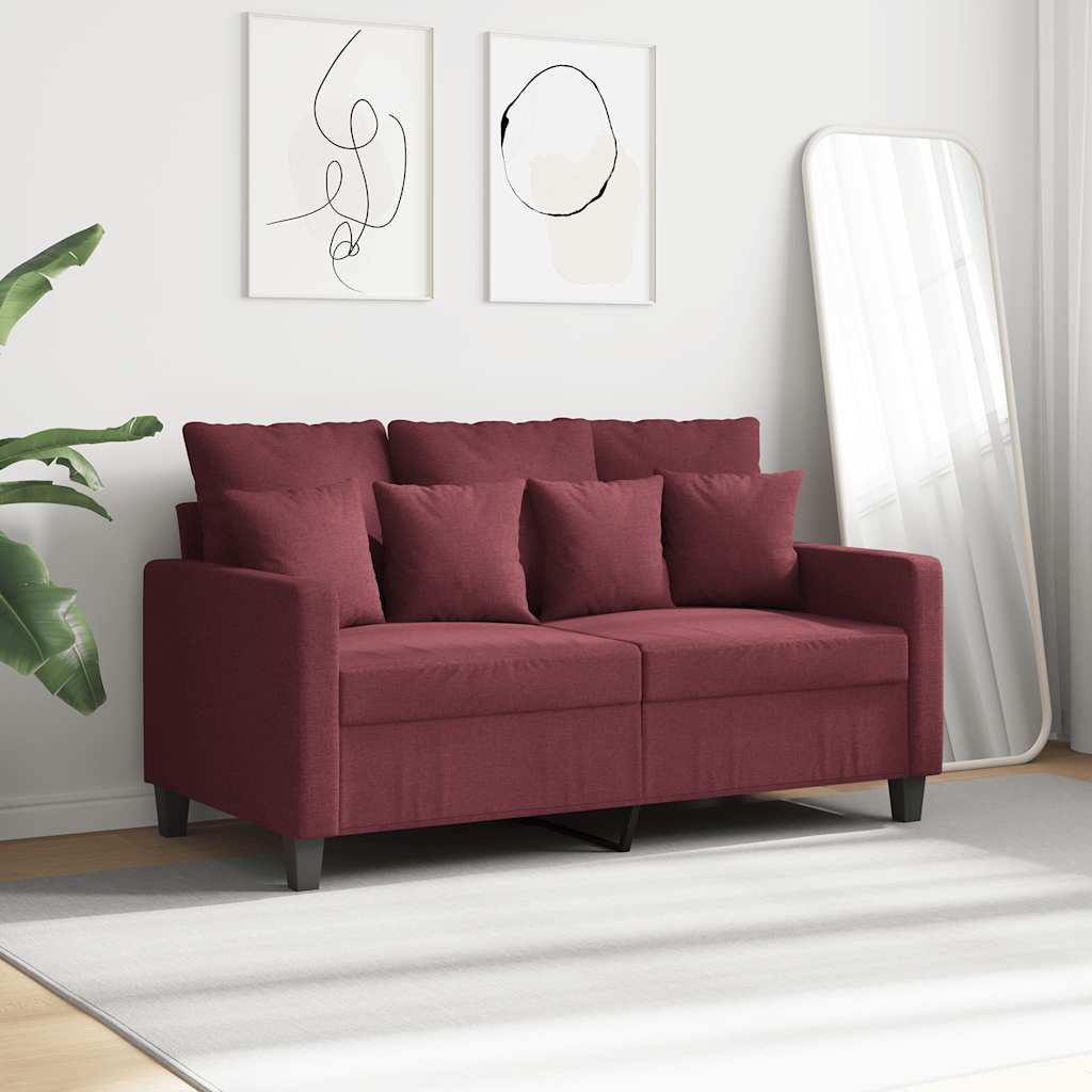 2-Sitzer-Sofa Weinrot 120 cm Stoff