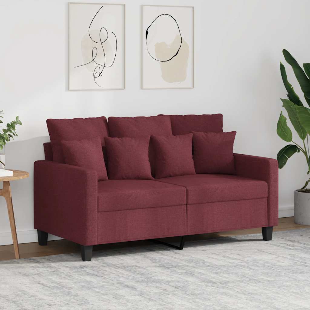 2-Sitzer-Sofa Weinrot 120 cm Stoff