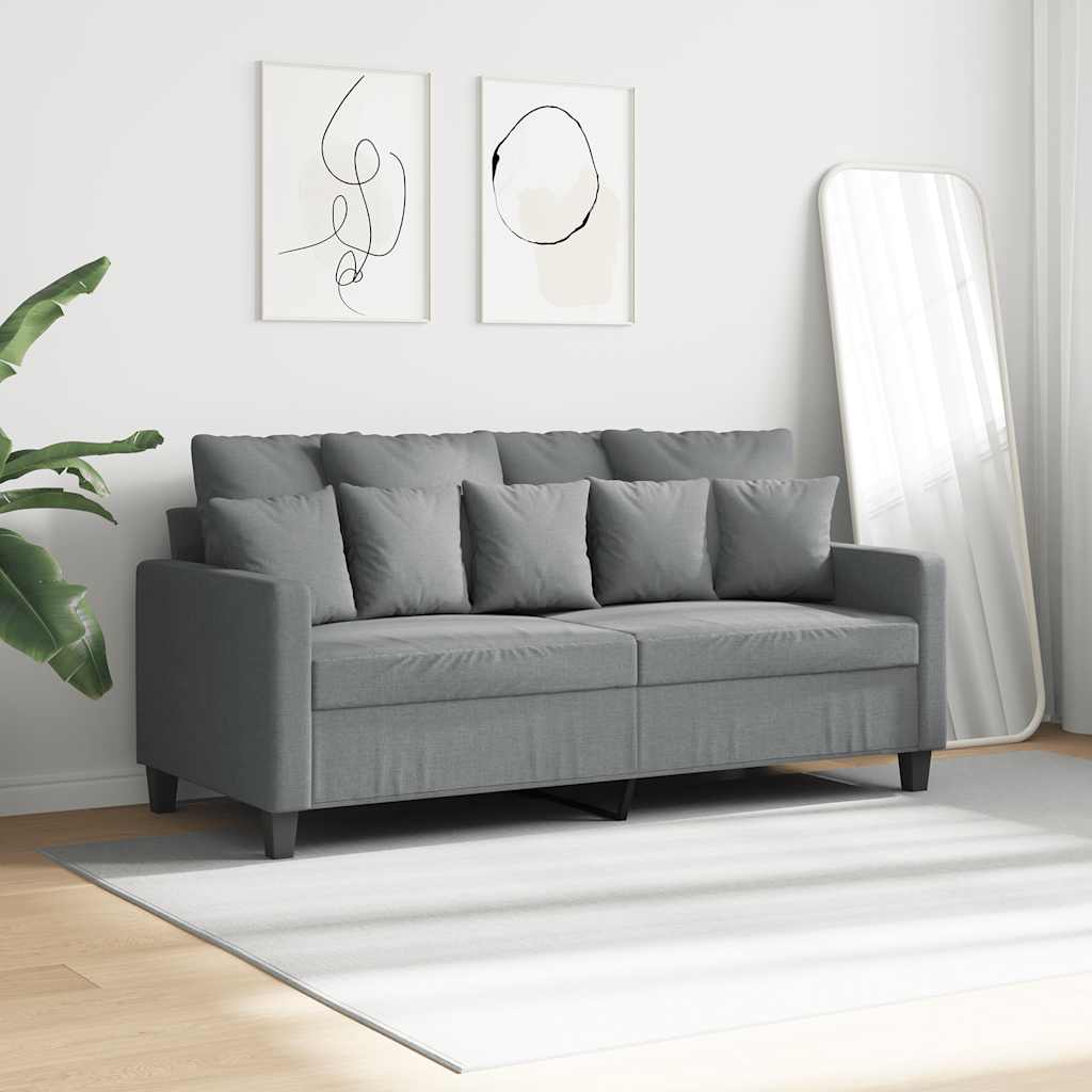 2-Sitzer-Sofa Hellgrau 140 cm Stoff