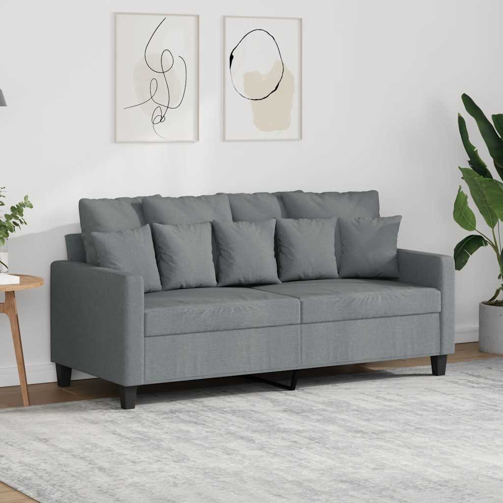 2-Sitzer-Sofa Hellgrau 140 cm Stoff