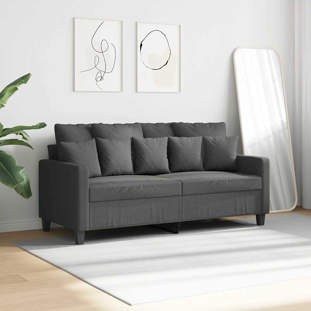 2-Sitzer-Sofa Dunkelgrau 140 cm Stoff
