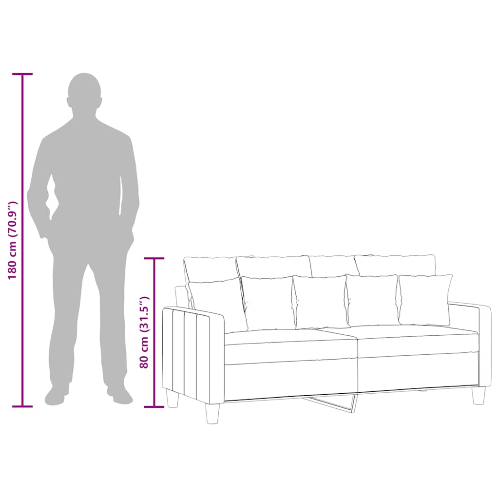 2-Sitzer-Sofa Dunkelgrau 140 cm Stoff