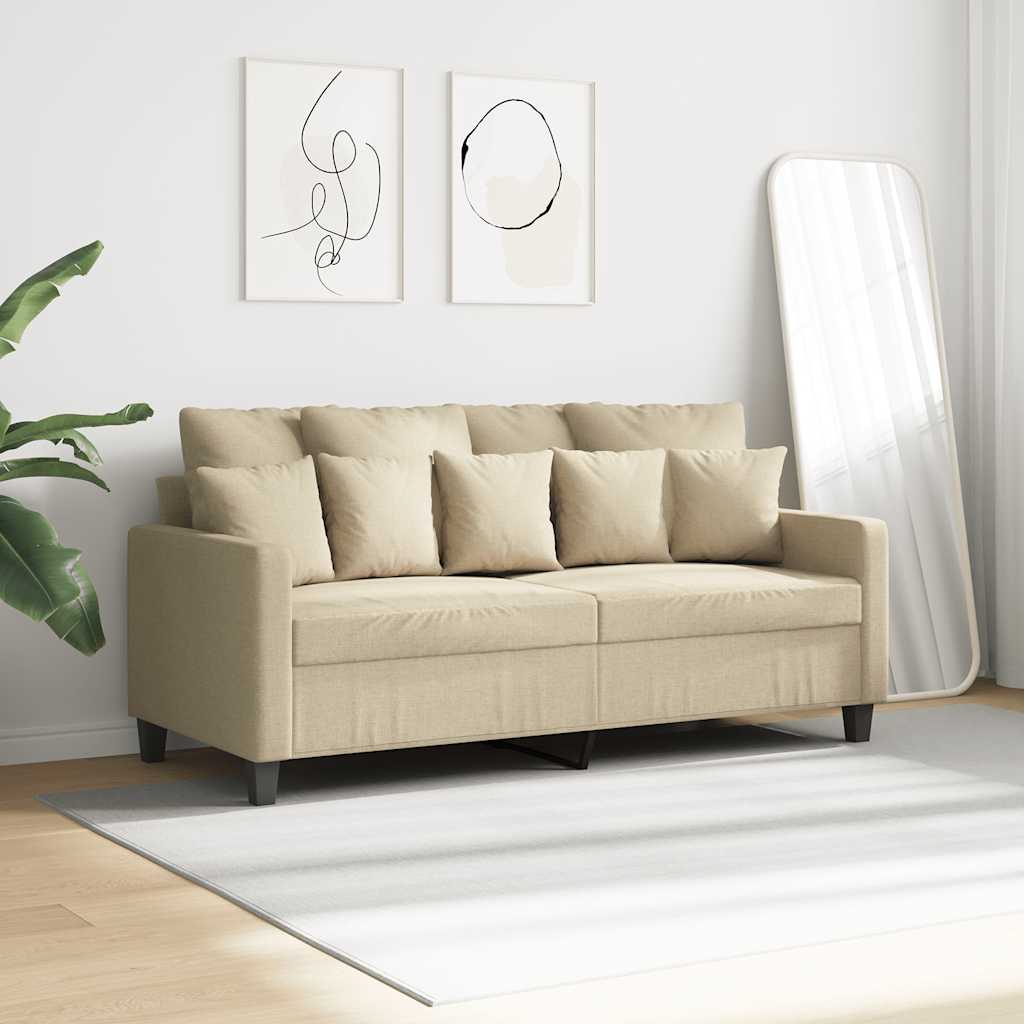 2-Sitzer-Sofa Creme 140 cm Stoff