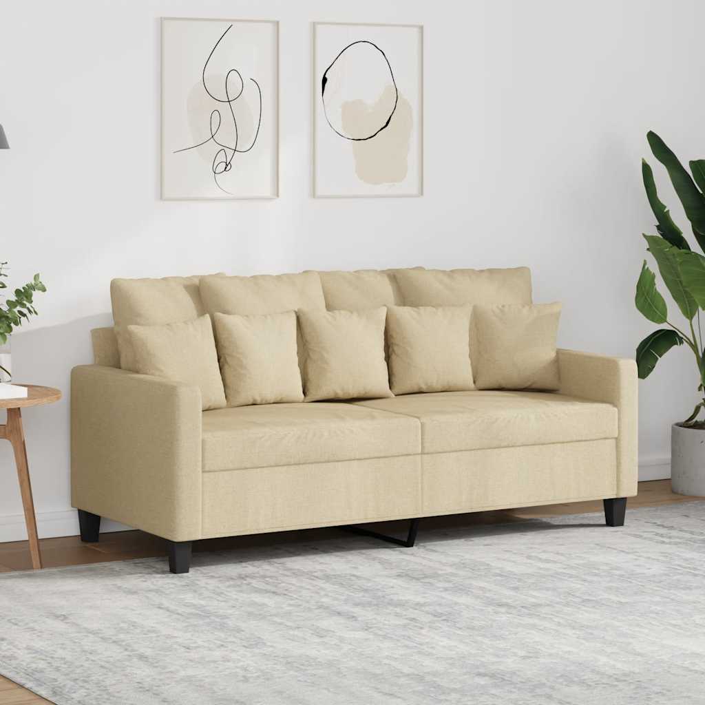 2-Sitzer-Sofa Creme 140 cm Stoff