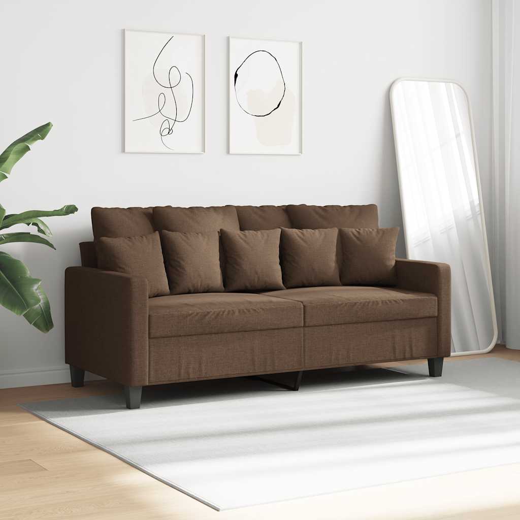 2-Sitzer-Sofa Braun 140 cm Stoff