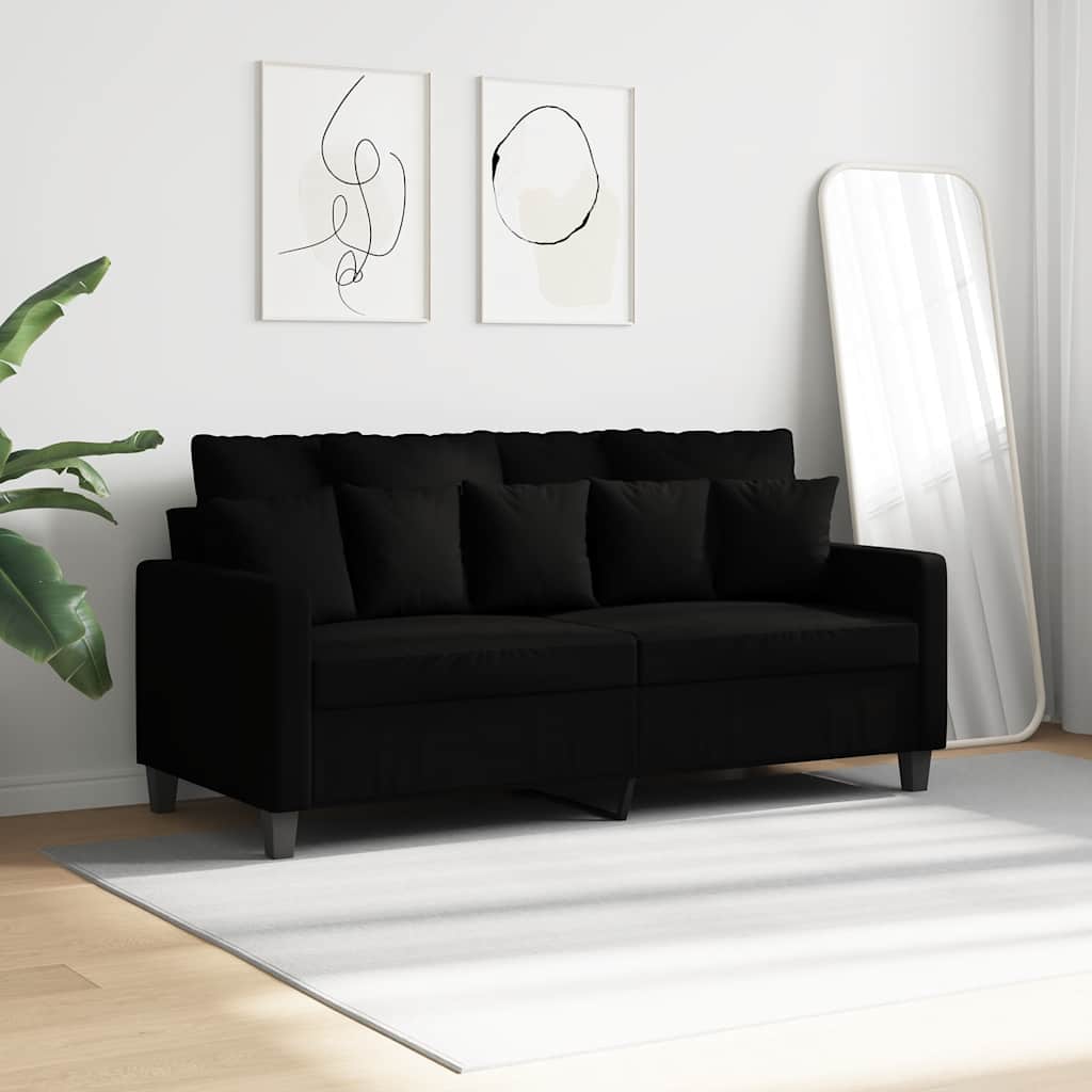 2-Sitzer-Sofa Schwarz 140 cm Stoff