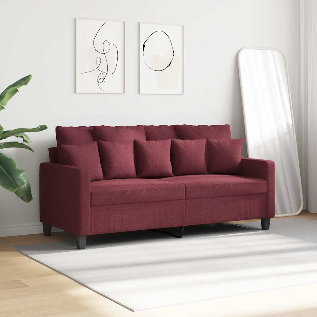 2-Sitzer-Sofa Weinrot 140 cm Stoff