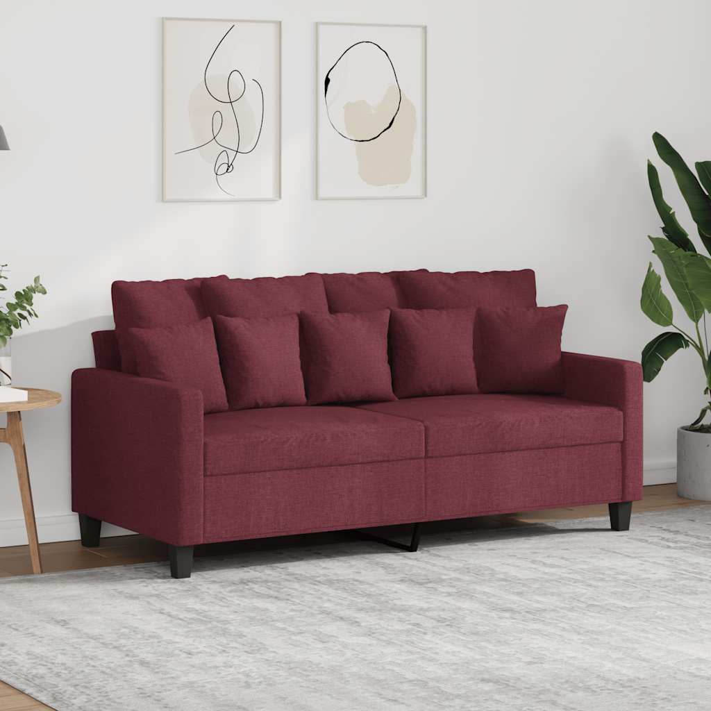 2-Sitzer-Sofa Weinrot 140 cm Stoff