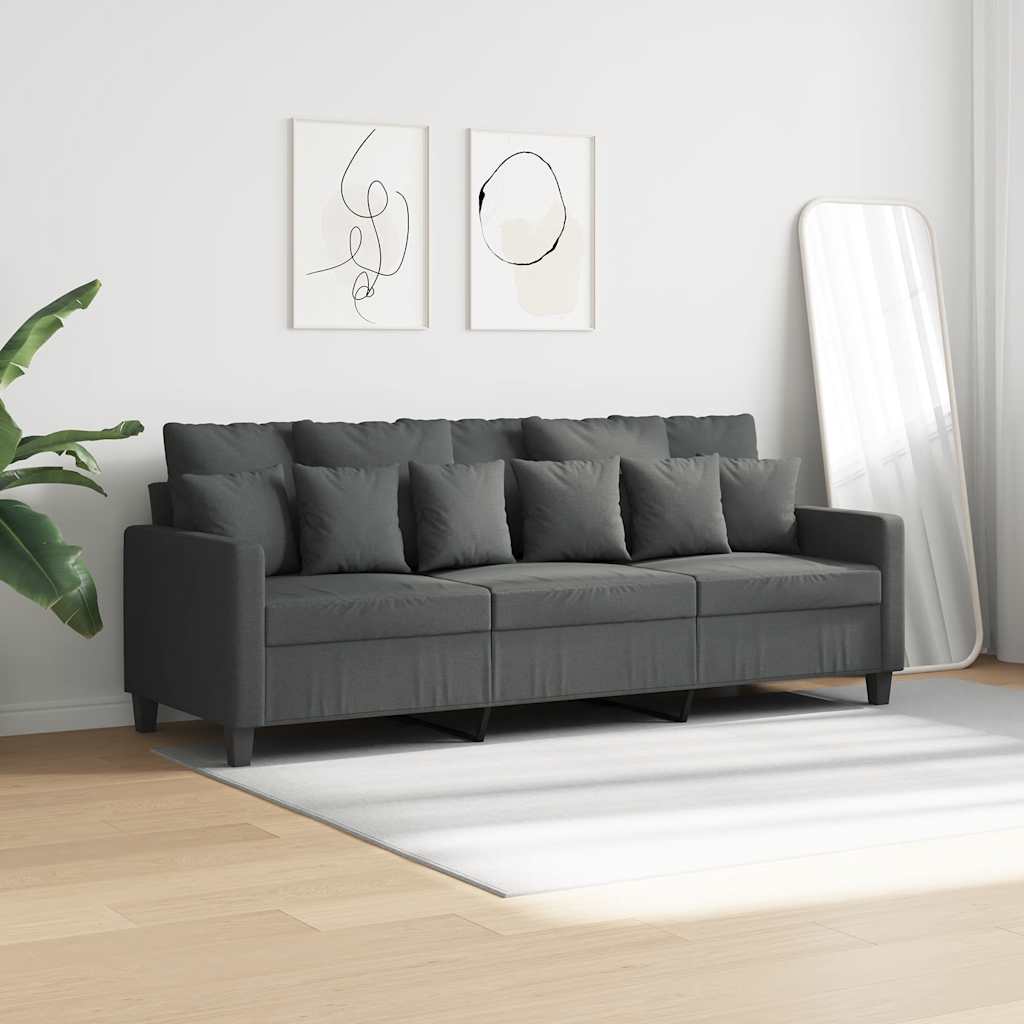 3-Sitzer-Sofa Dunkelgrau 180 cm Stoff