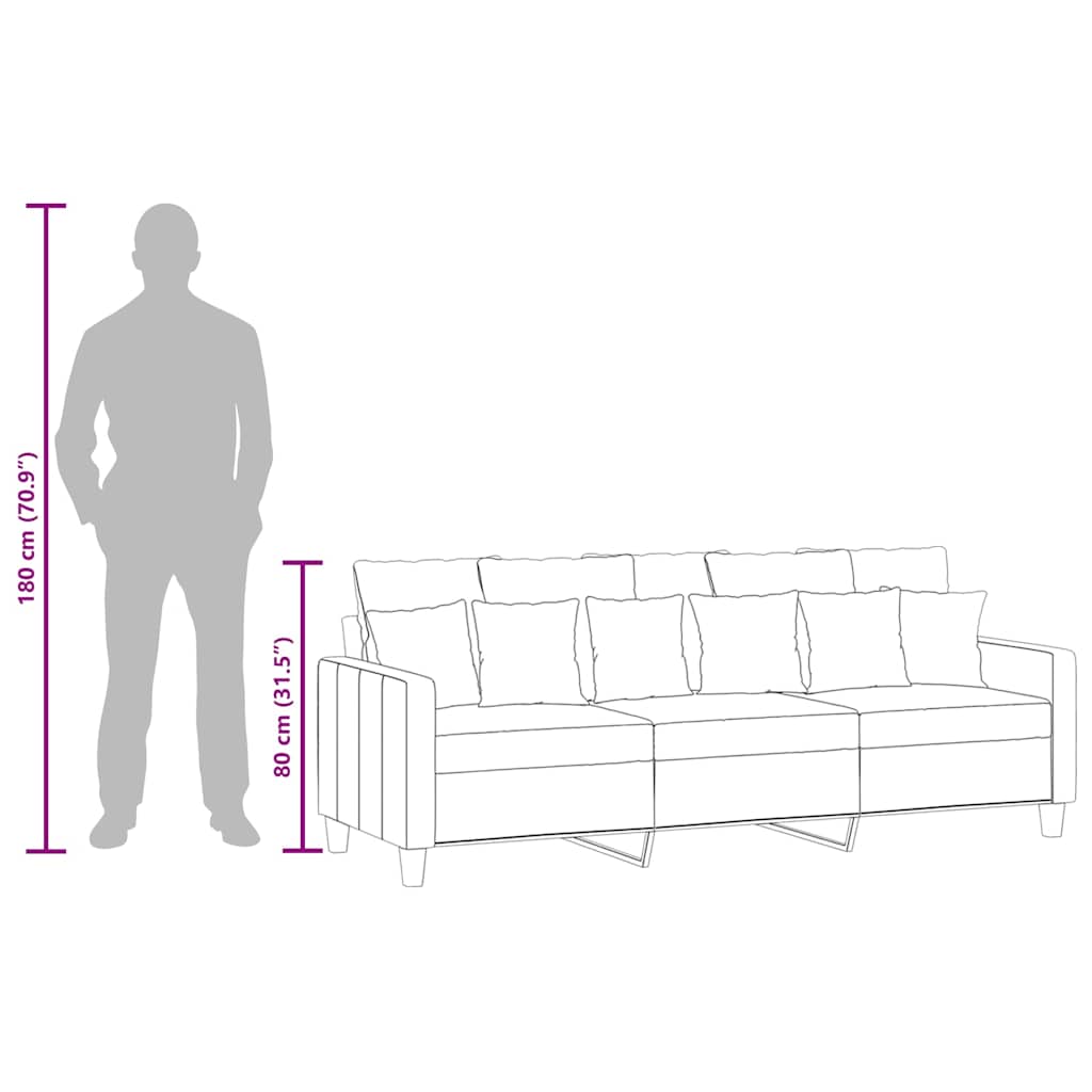 3-Sitzer-Sofa Dunkelgrau 180 cm Stoff