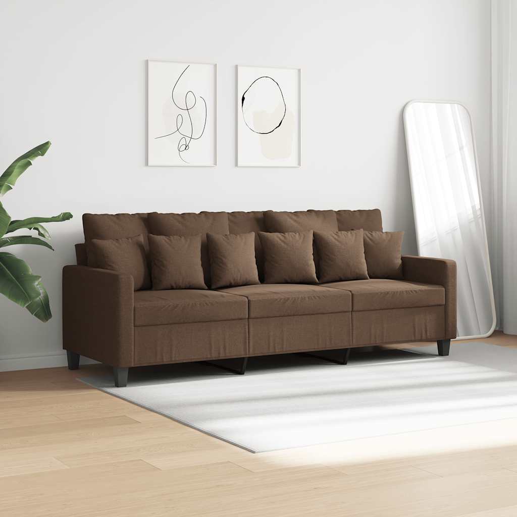 3-Sitzer-Sofa Braun 180 cm Stoff