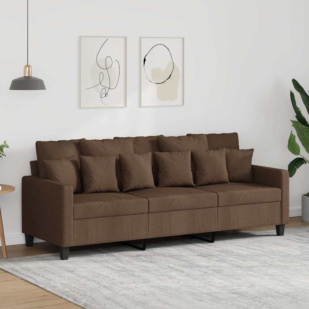 3-Sitzer-Sofa Braun 180 cm Stoff