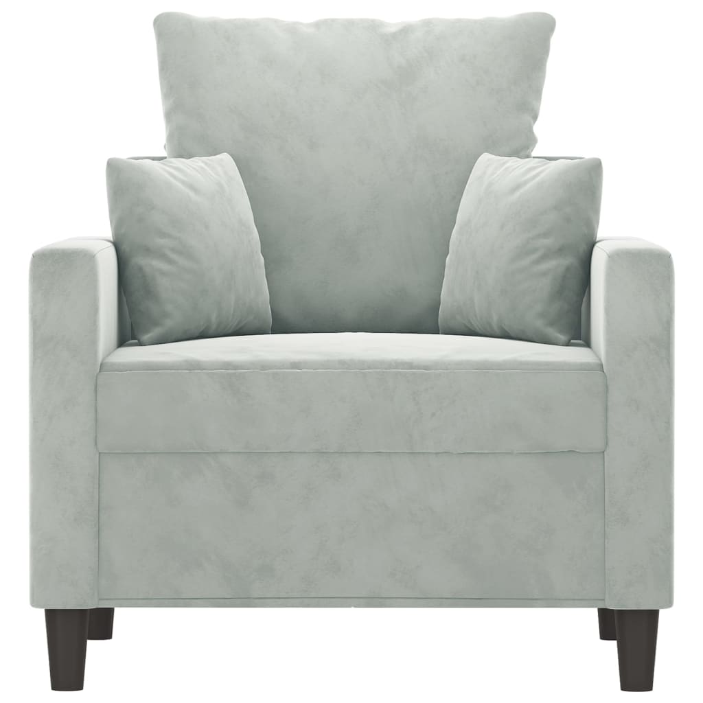 Sessel Hellgrau 60 cm Samt