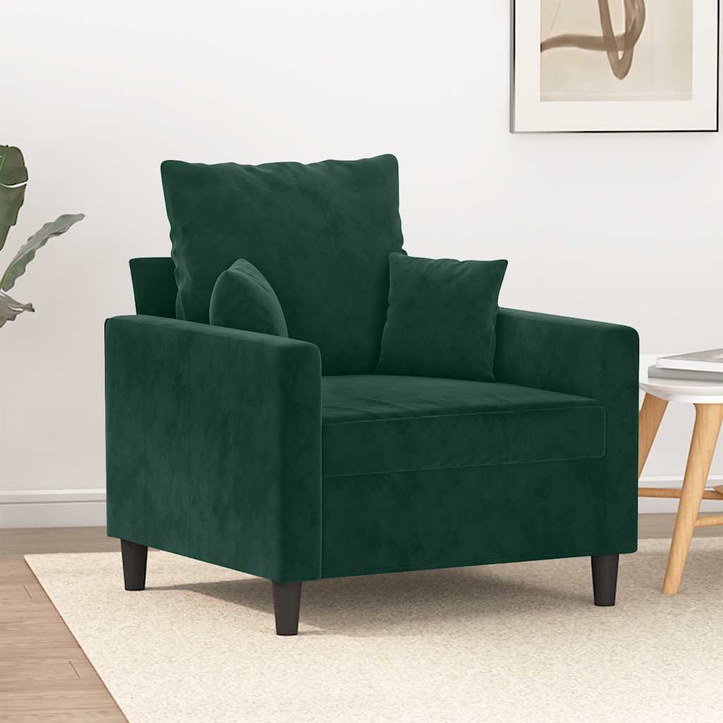 Sessel Dunkelgrün 60 cm Samt