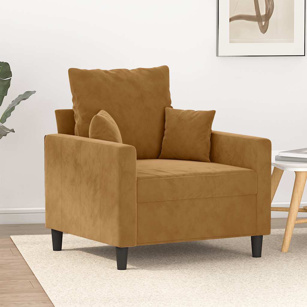 Sessel Braun 60 cm Samt