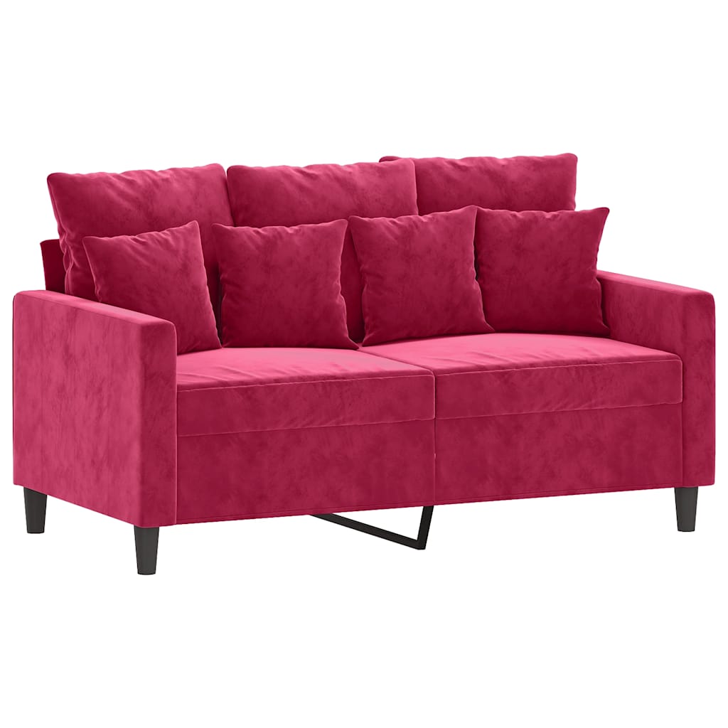 2-Sitzer-Sofa Weinrot 120 cm Samt