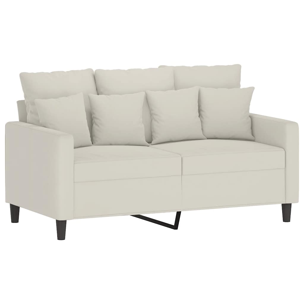 2-Sitzer-Sofa Creme 120 cm Samt