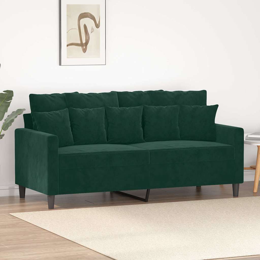 2-Sitzer-Sofa Dunkelgrün 140 cm Samt