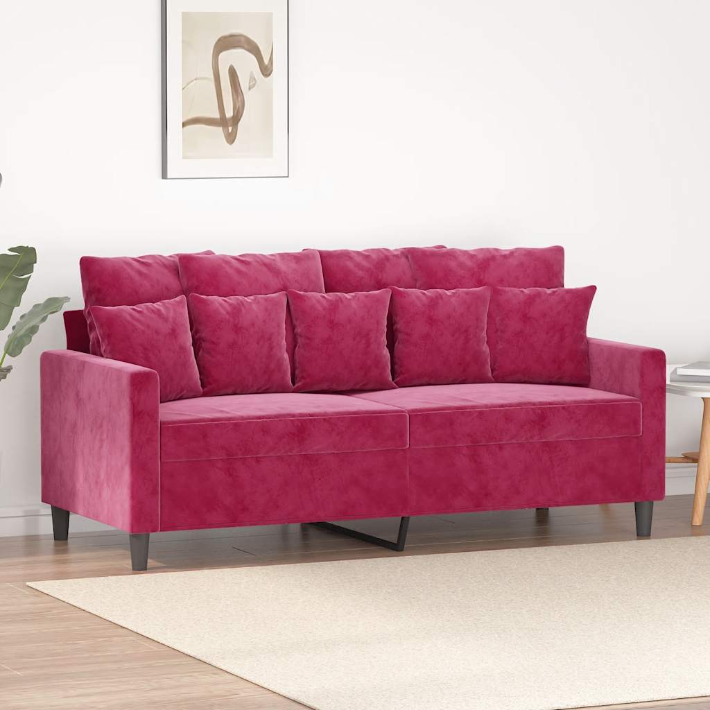 2-Sitzer-Sofa Weinrot 140 cm Samt