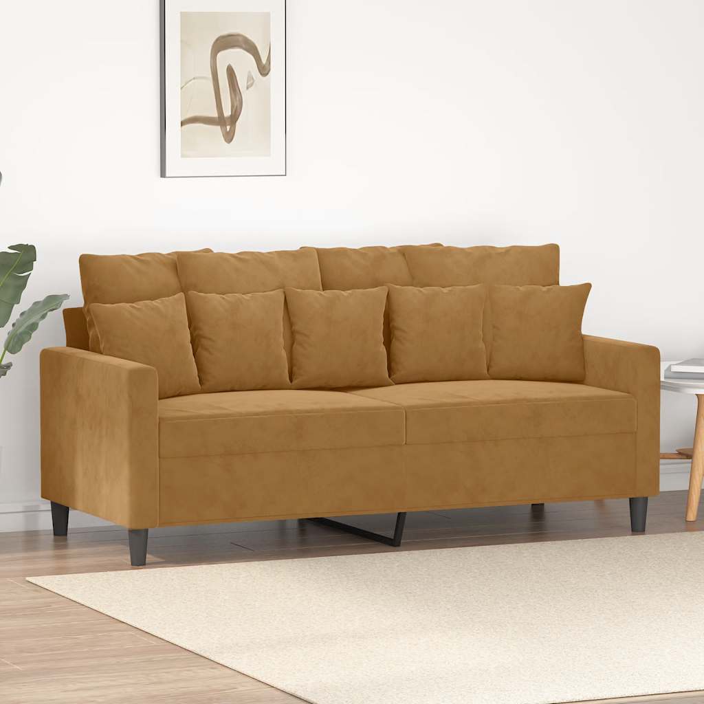 2-Sitzer-Sofa Braun 140 cm Samt