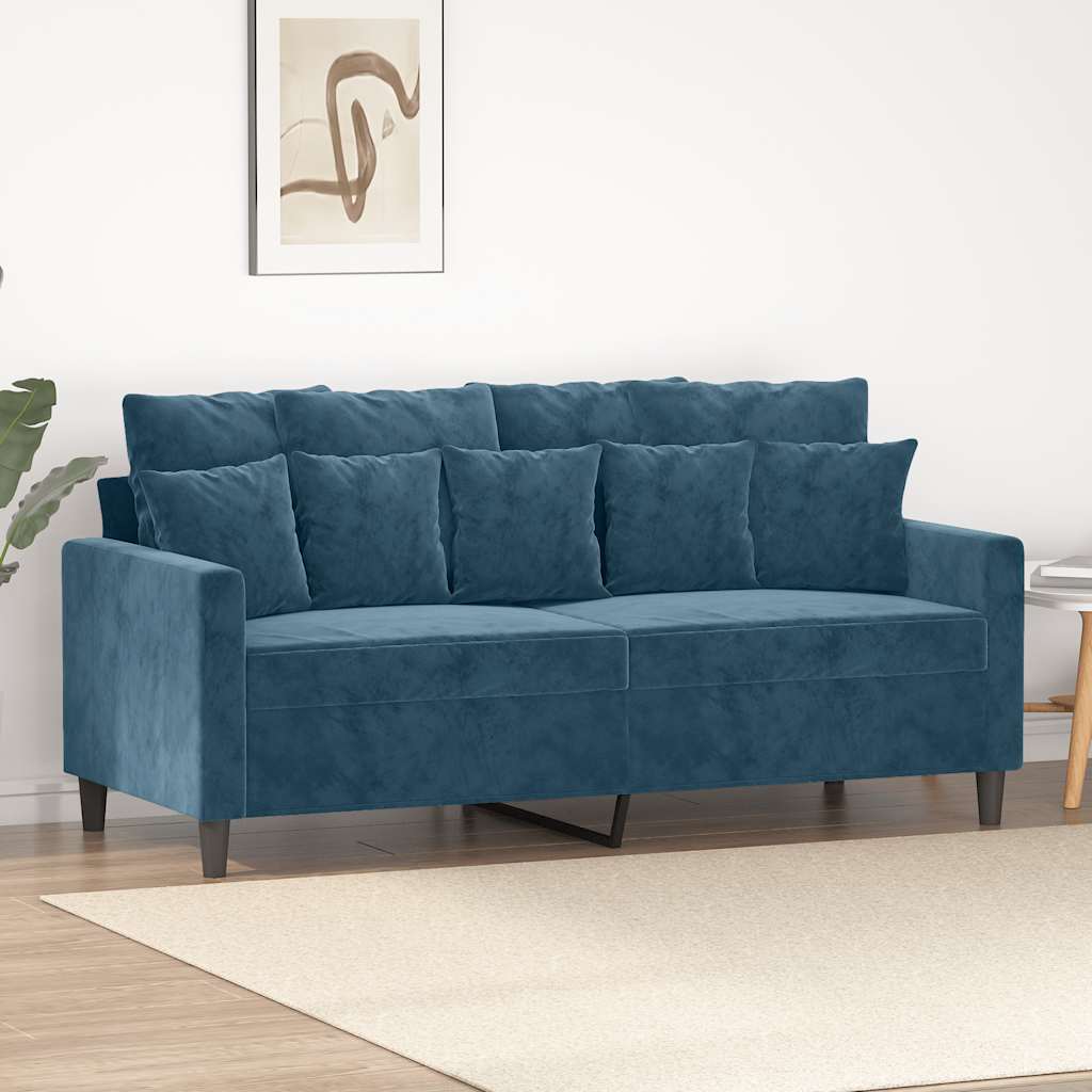 2-Sitzer-Sofa Blau 140 cm Samt